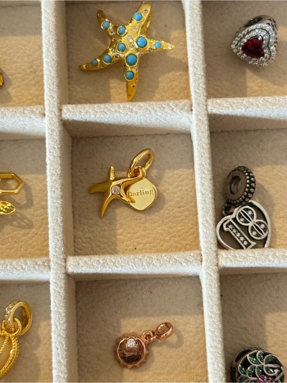 Pandora starfish gold charm